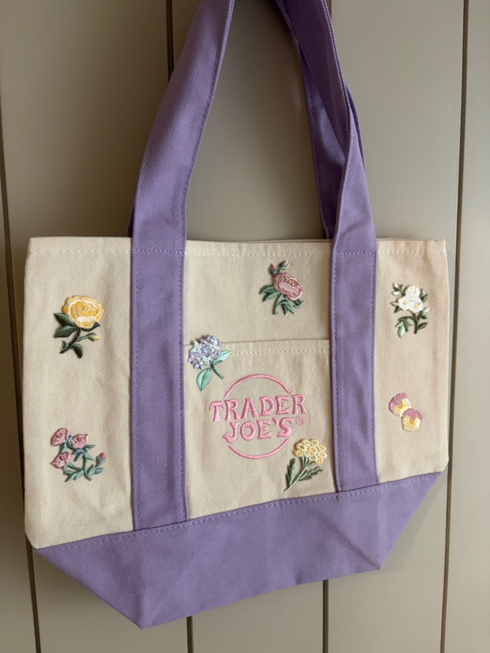 Trader Joe’s Mini Lavender Tote with Florals